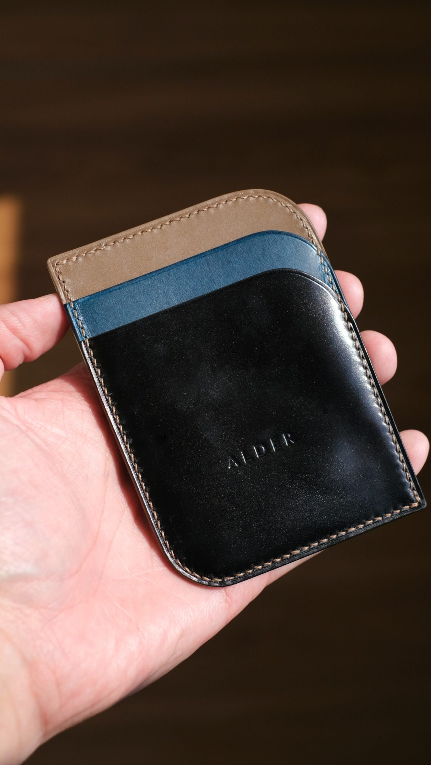 Shell Cordovan Mix Buttero Two-Way Card Holder - Image 1