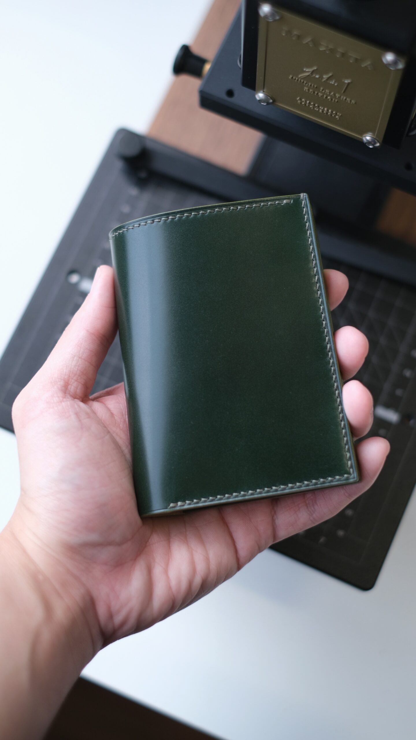 Shell Cordovan Mix Buttero Vertical Wallet - Image 3
