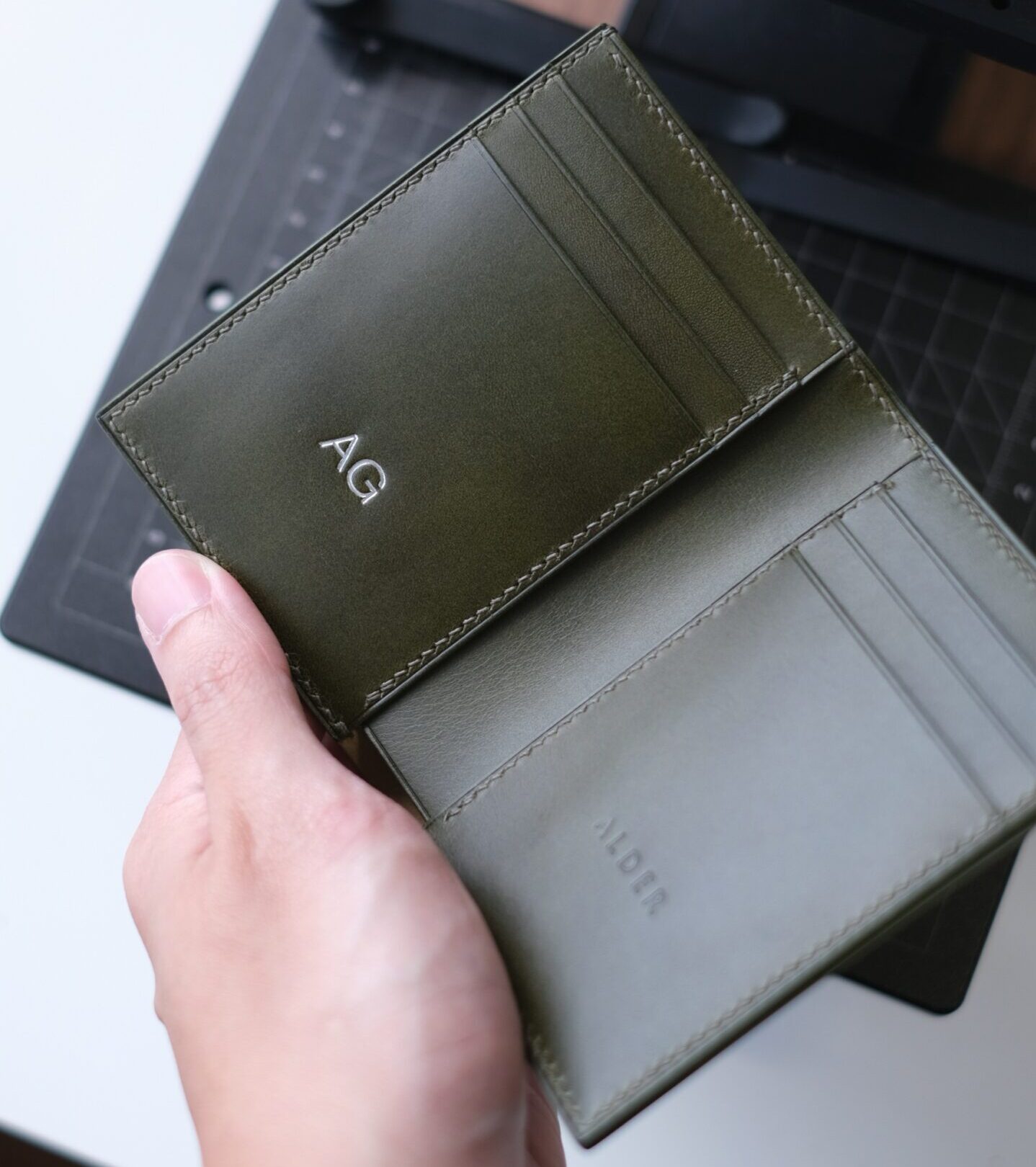 Shell Cordovan Mix Buttero Vertical Wallet - Image 2