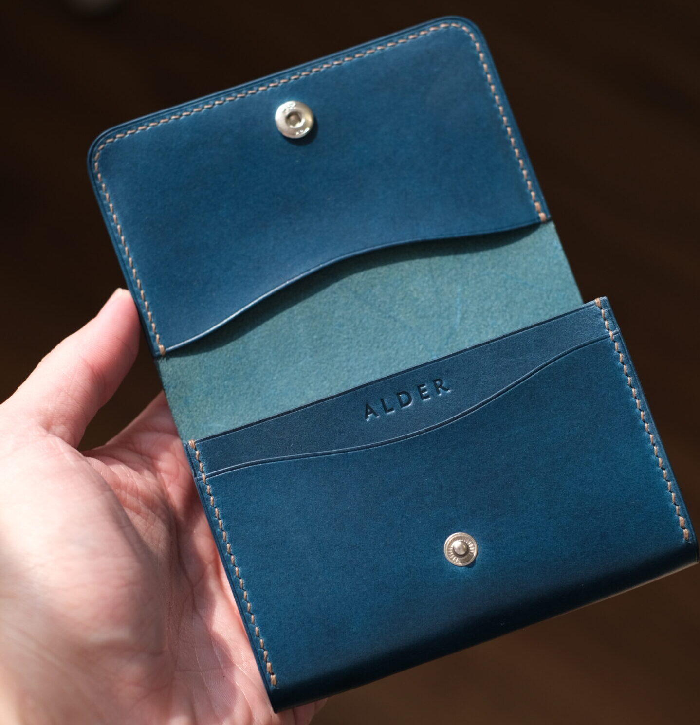 Shell Cordovan Mix Buttero Business Card Holder - Image 3