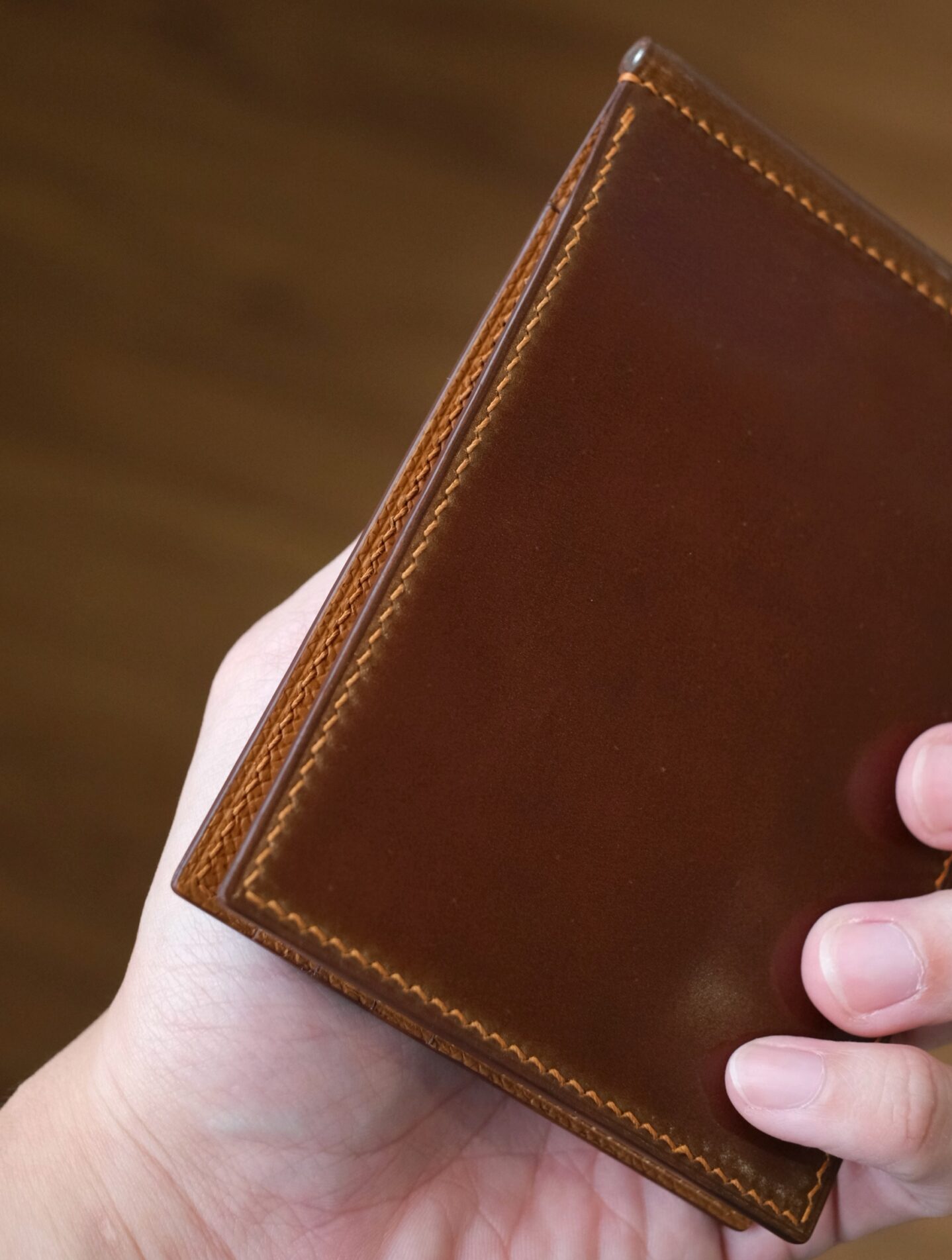 Shell Cordovan Mix Buttero Hatch Money Clip Wallet - Image 2