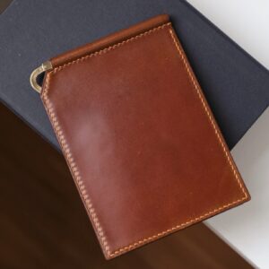 Shell Cordovan Mix Buttero Hatch Money Clip Wallet