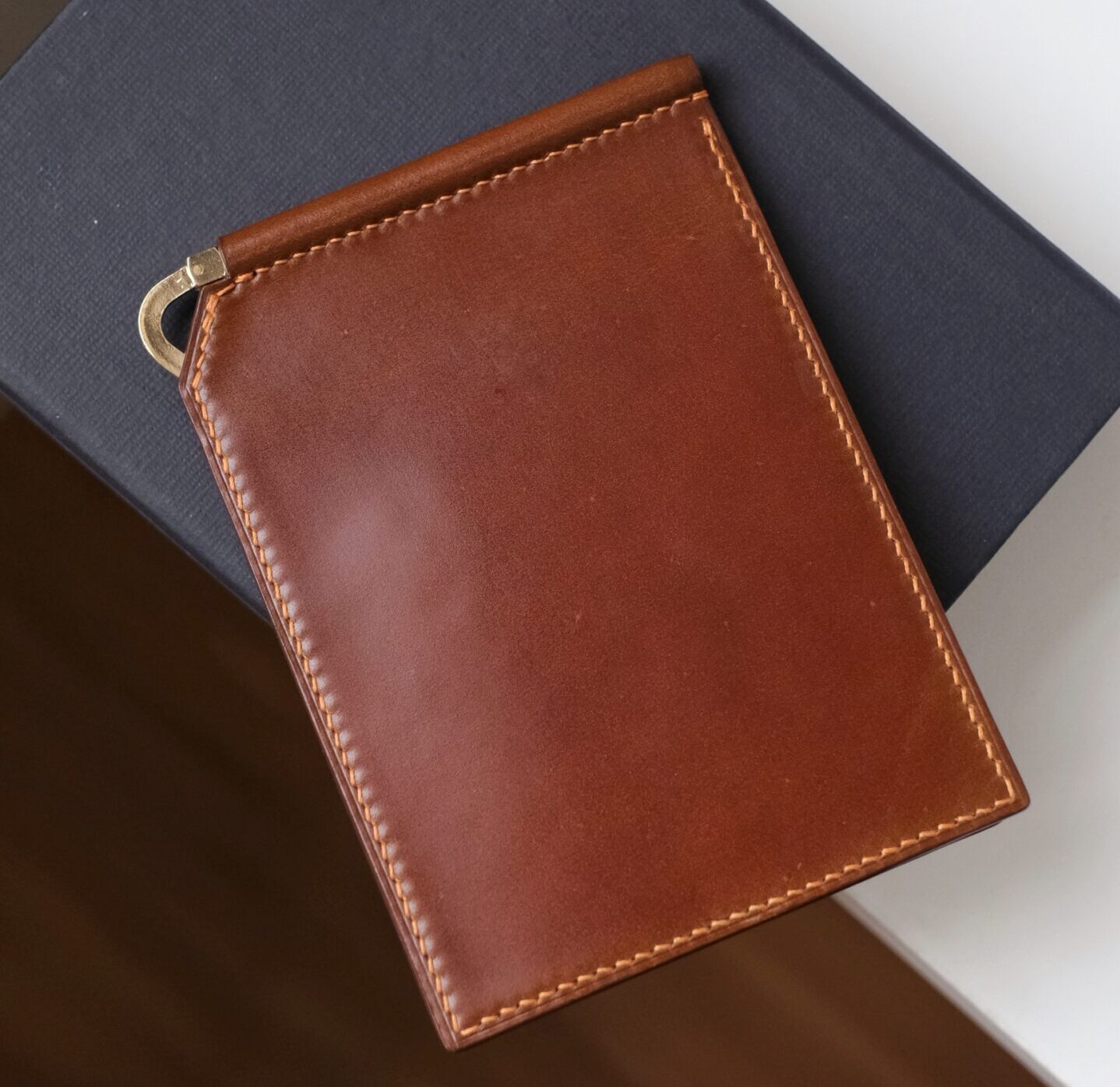 Shell Cordovan Mix Buttero Hatch Money Clip Wallet - Image 1